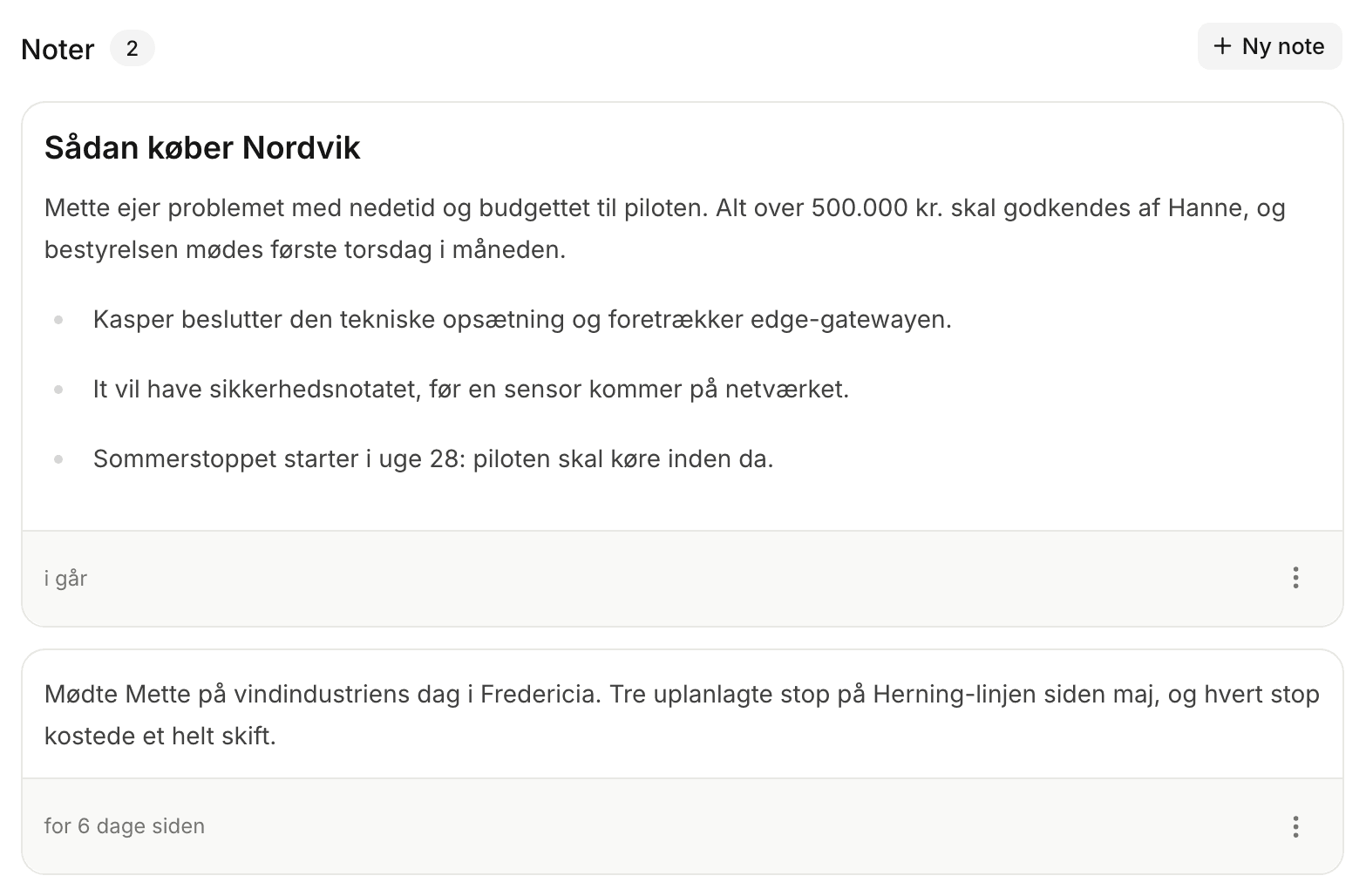 Virksomhed i Floral med en sektion til noter