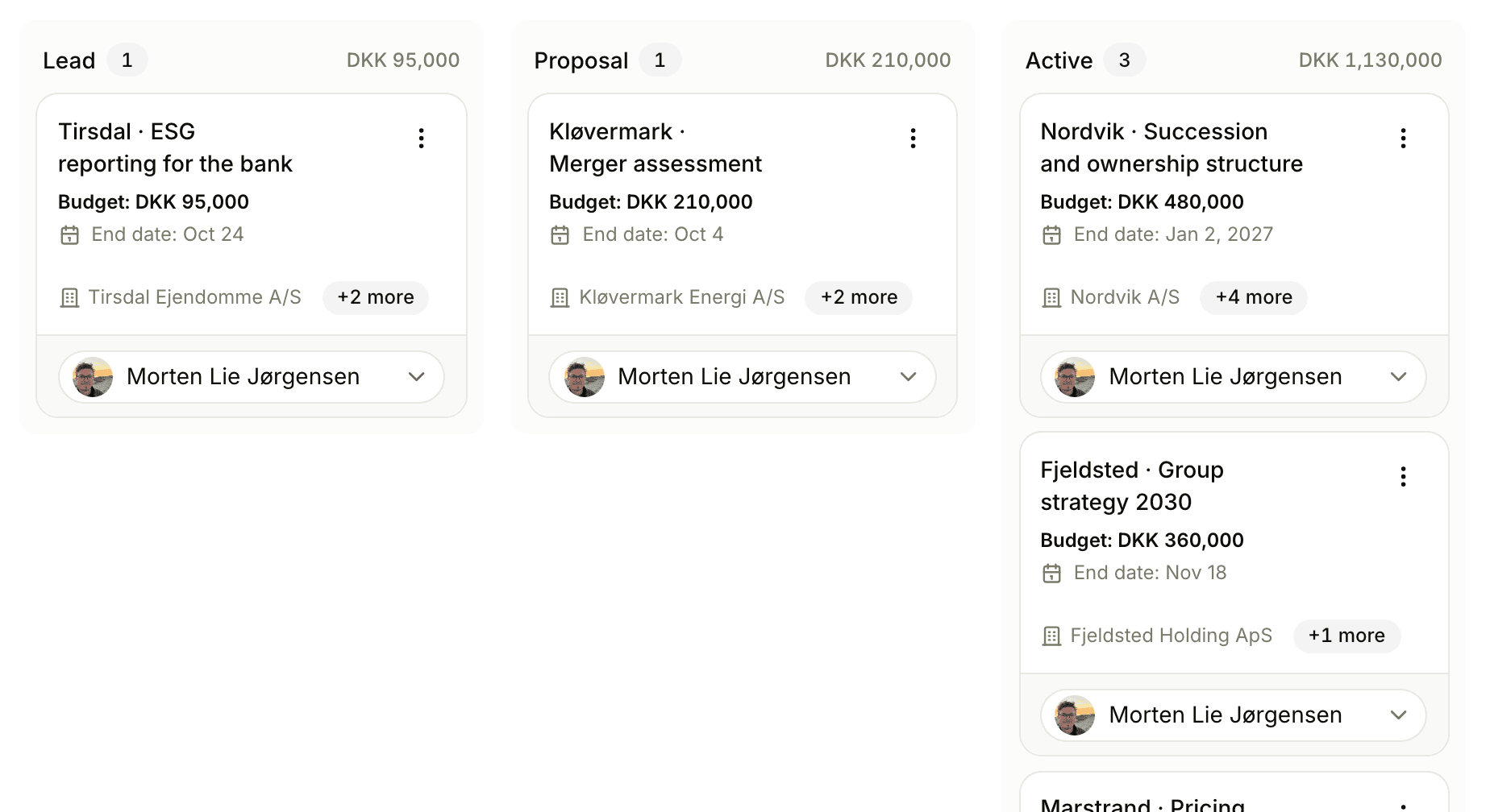 Floral CRM pipeline