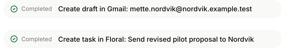 Both actions completed after approval