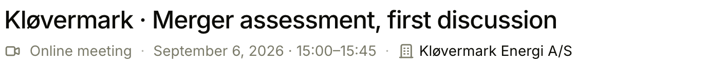 Online meeting with company and time