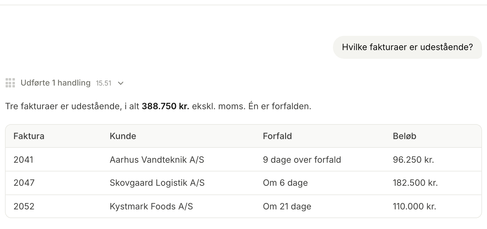 Tre udestående fakturaer