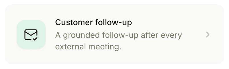 The customer follow-up recipe