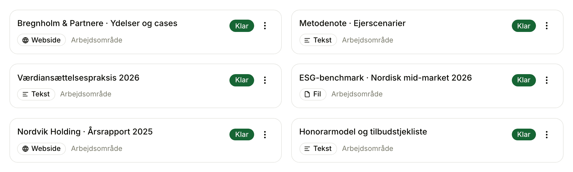 Firmaets videnskilder: rapporter, websites og noter